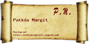 Patkós Margit névjegykártya